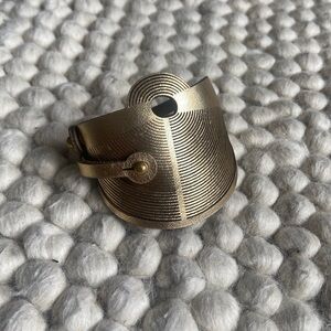 Karole Mazeika Metallic Leather Cuff Bracelet